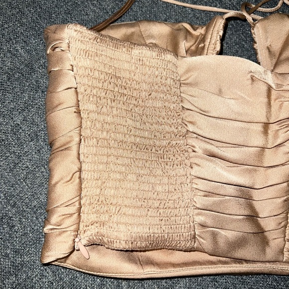 COPY - Zara SATIN EFFECT DRAPED HALTER Crop Top Size M - Picture 8 of 9